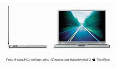 Old 15-inch Titanium PowerBook ad